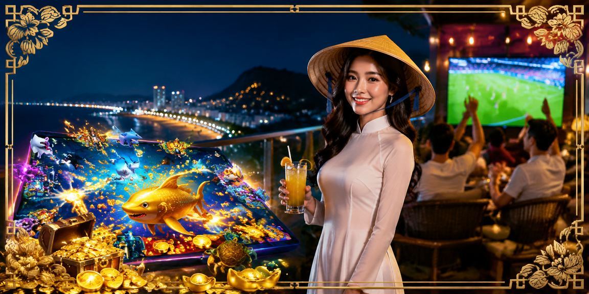 Người dùng tại Vũng Tàu đặt kèo thể thao trên điện thoại di động bên bờ biển